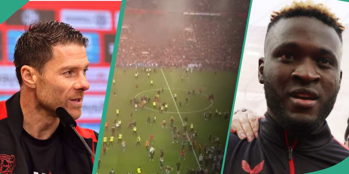 OMG! Watch sweet video of Leverkusen fans coming to the pitch at full time as they Bundesliga champions