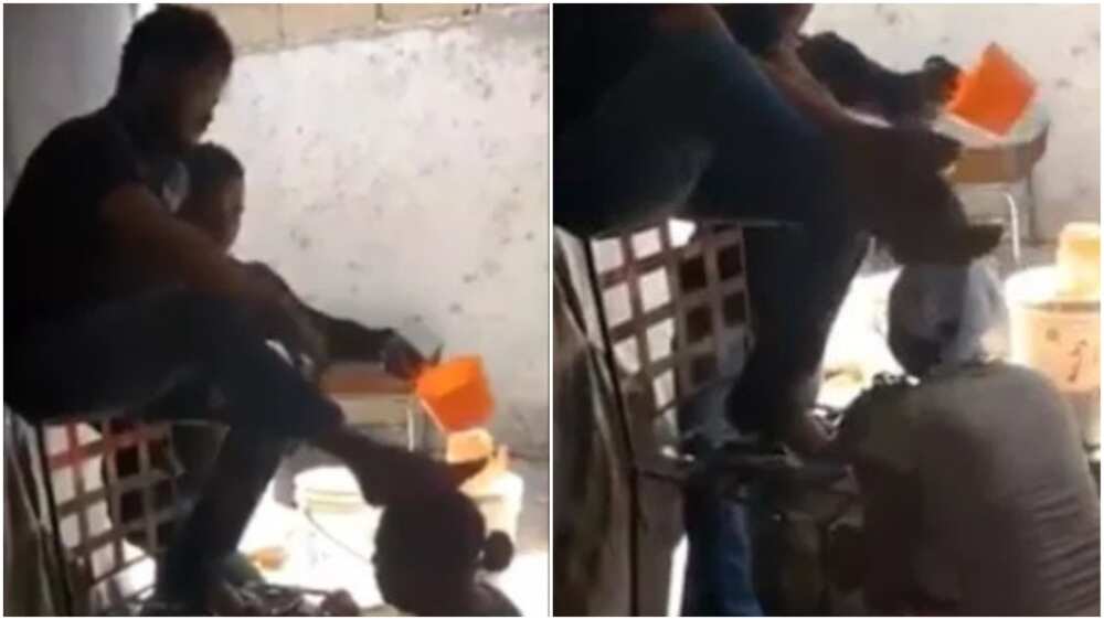 Pastor washes feet on heads of church members in gangster anointing session