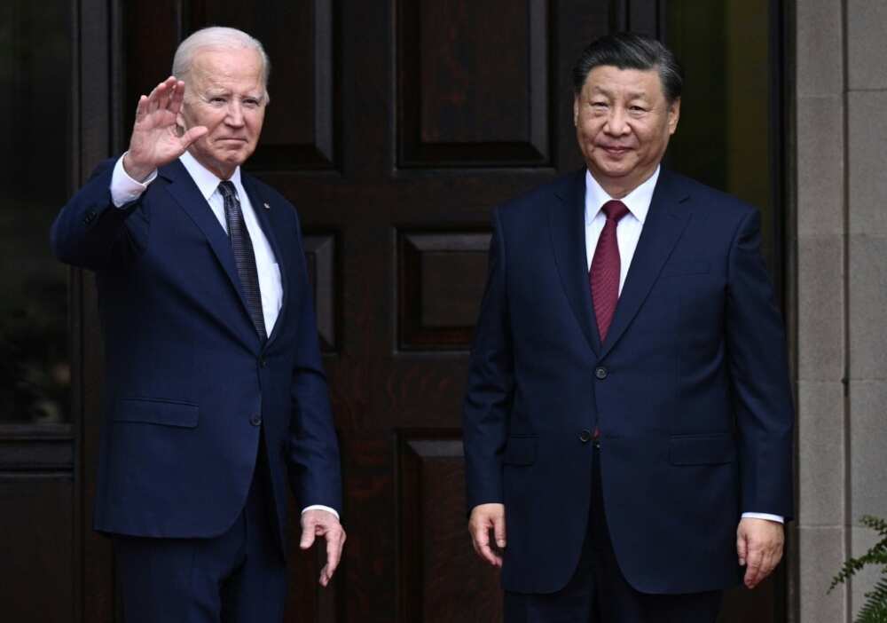 US President Joe Biden (L) hailed 'constructive and productive' talks with Chinese counterpart Xi Jinping in California