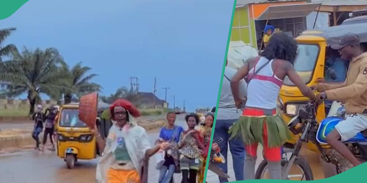 Nigerian university students turn heads with vibrant and creative outfits during rag day event, captivating video goes viral