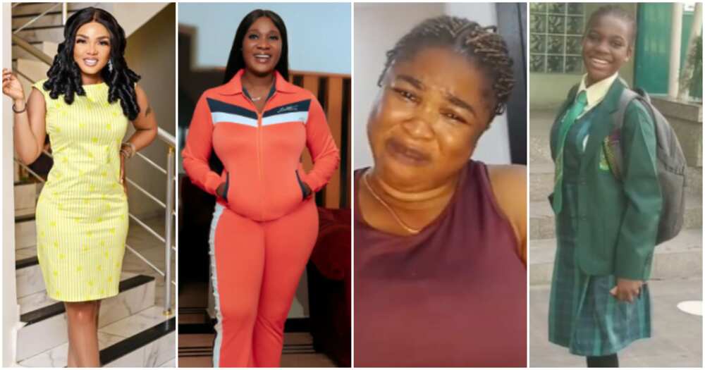 Actresses Iyabo Ojo and Mercy Johnson with late Whitney and mum