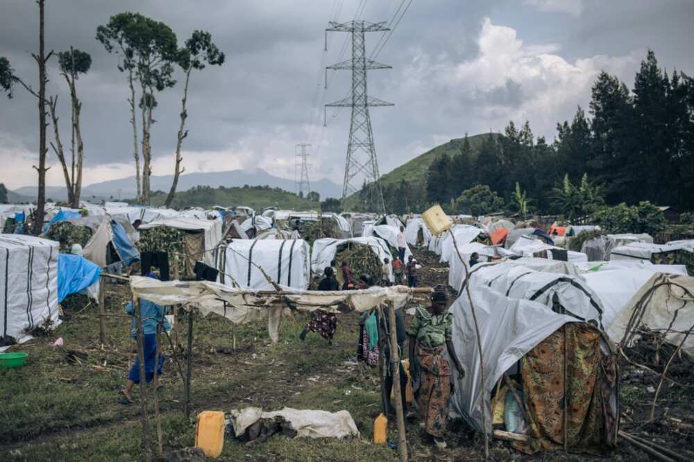 Tens of thousands of people displaced by the M23's advance have gathered at an informal camp in Kanyaruchinya, a northern district of Goma