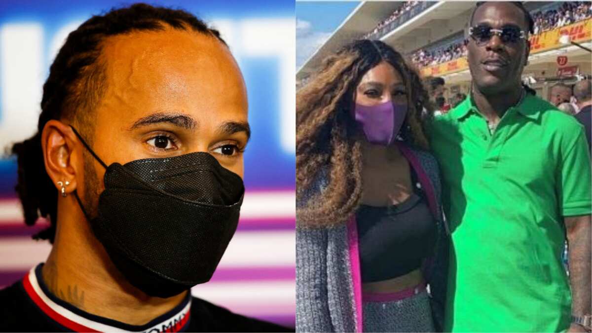 Burna Boy storms Formular 1 US Grand Prix to support Lewis Hamilton as he's spotted with Serena Williams