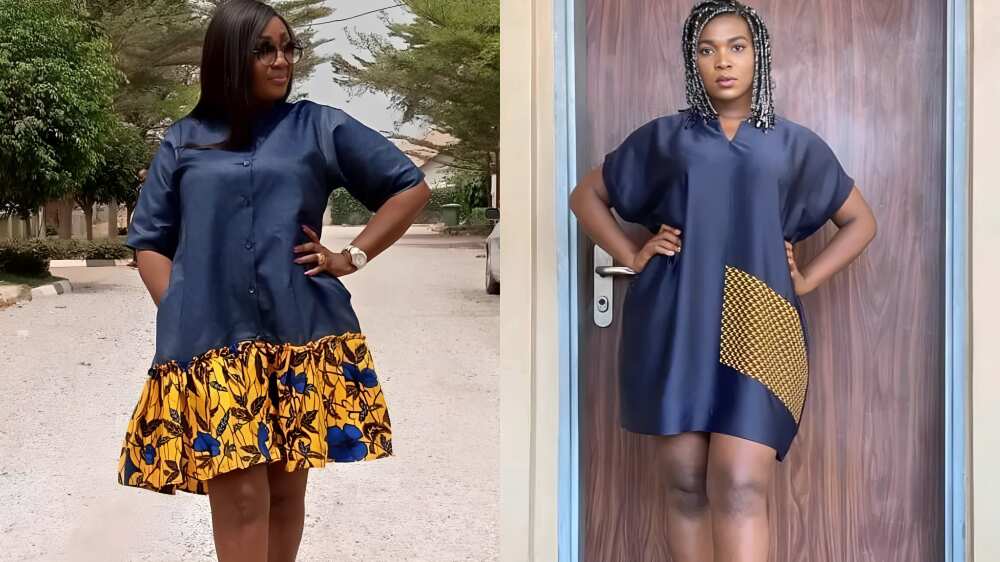 Ankara shirt dresses without collars Ankara shirt dresses without collars