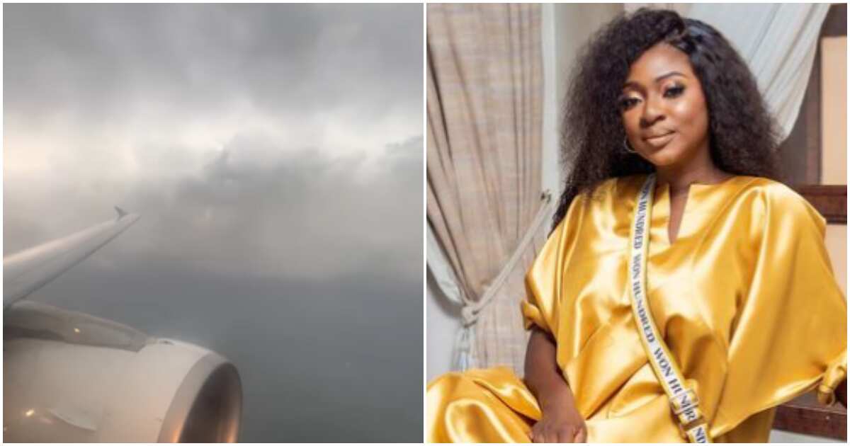 The plane kept dropping: Heavy prayers in aircraft as actress Yvonne Jegede shares video during turbulence