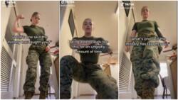 Beautiful lady shows off special skill US Army taught her in video, walks on bent knees, many react