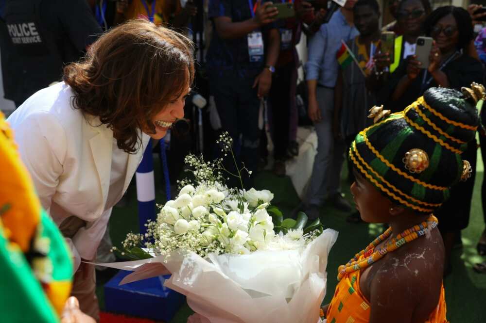 Harris' visit to Ghana was part of a three-nation tour of Africa Harris' visit to Ghana was part of a three-nation tour of Africa