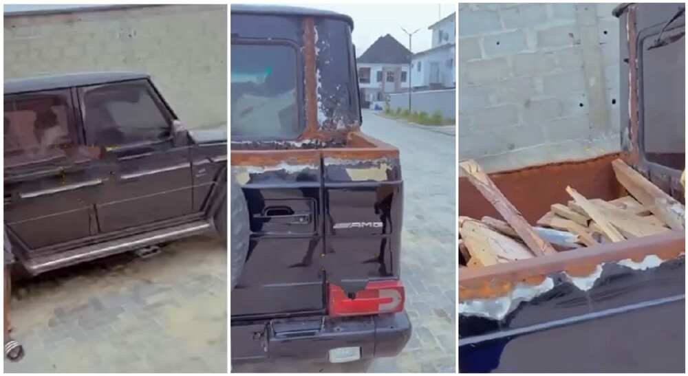 Nigerian man converts his expensive G-Wagon into pickup van.