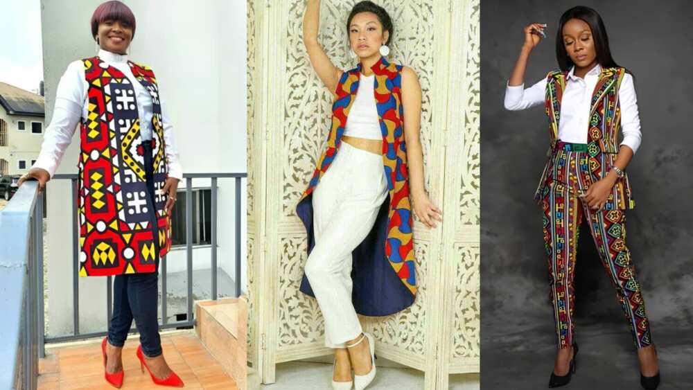Sleeveless Ankara jacket designs for women