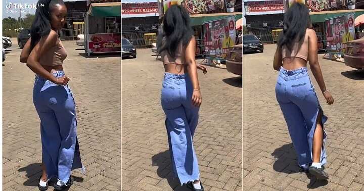Go for Modelling”: Pretty Lady in Crop Top and Jeans Catwalks, Whines Her  Waist on the Road, Video Trends 