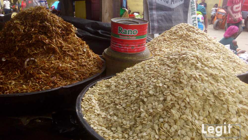 Egusi is still sold at reasonable rate compare to other goods in the market, sellers informed. Photo credit: Esther Odili