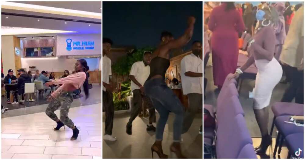 3 times ladies in heels wowed people with sweet dance moves, one made Oyinbos lose focus at an eatery