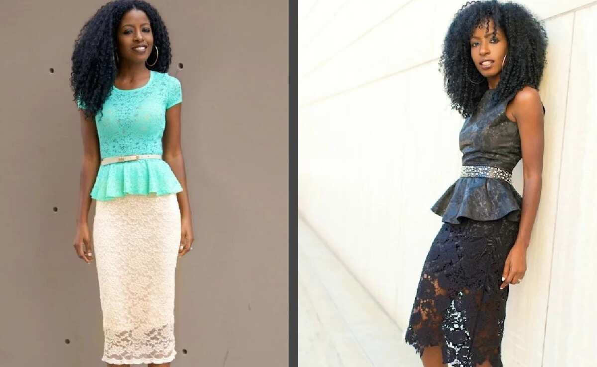 Latest skirt and blouse styles for lace