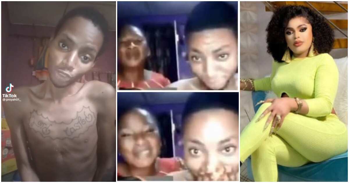 Man falls sick after tattooing Bobrisky's face on his arm, begs crossdresser for forgiveness