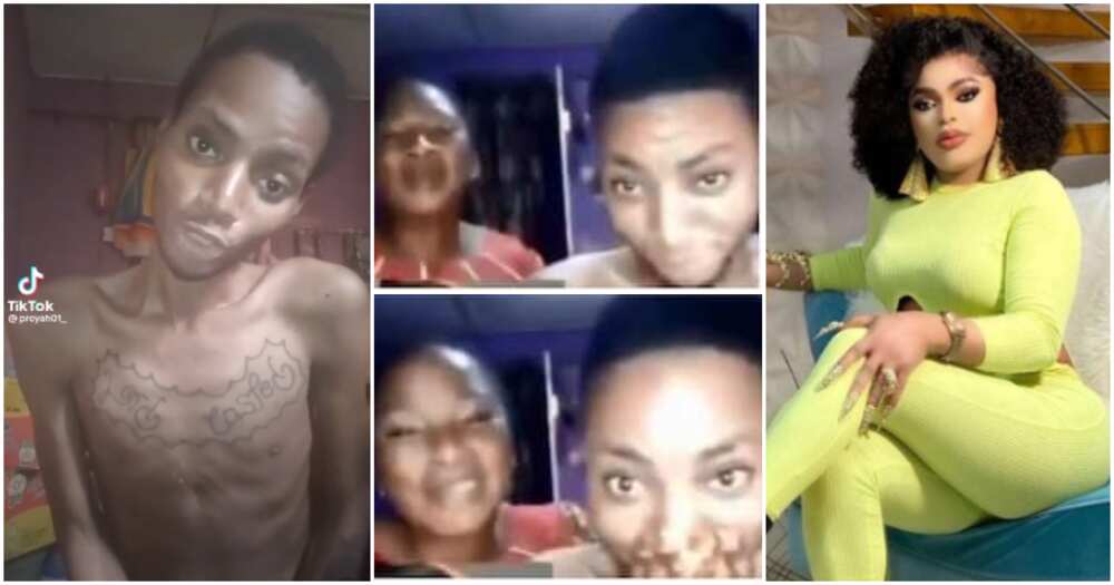 Man with Bobrisky tattoo falls sick, begs for forgiveness