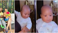 "Ned Nwoko's carbon copy": Regina Daniels shares cute video of 2nd son, 'skodo' style, chubby cheeks spotted