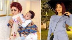 My happiest moment comes from within: Regina Daniels gushes as she backs son the typical African way