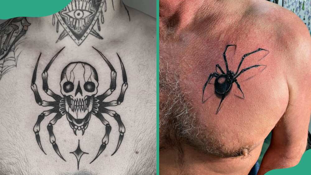 Chest spider tattoo