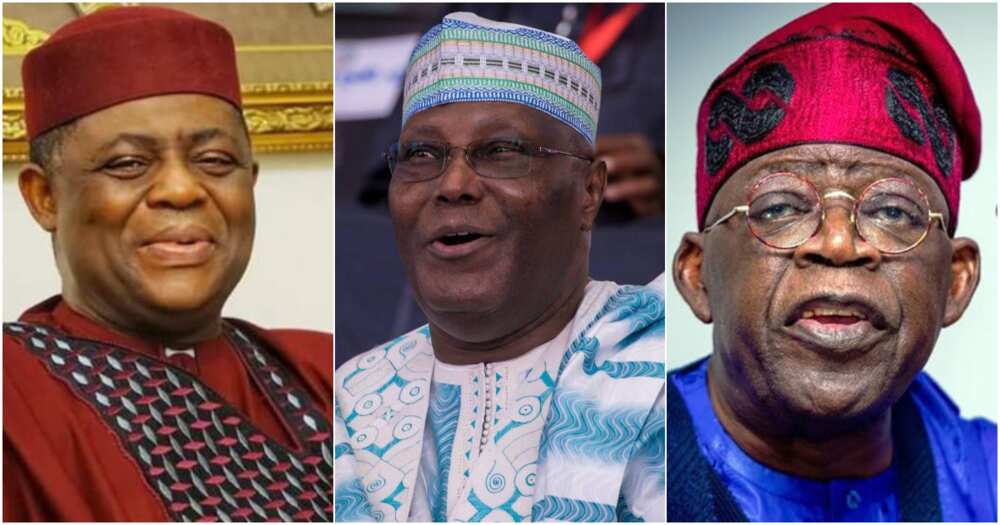 2023 presidential election, APC, PDP, Femi Fani-Kayode, Bola Tinubu, Atiku Abubakar
