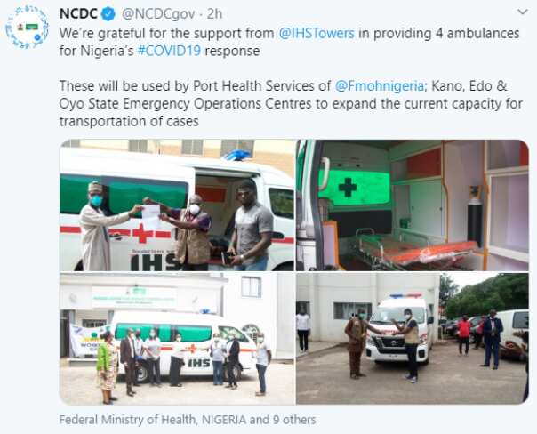 NCDC announces donation of ambulances by IHS Nigeria towards fight against COVID-19