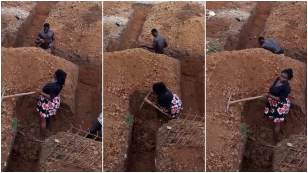 Husband and wife goals/woman dug foundation.