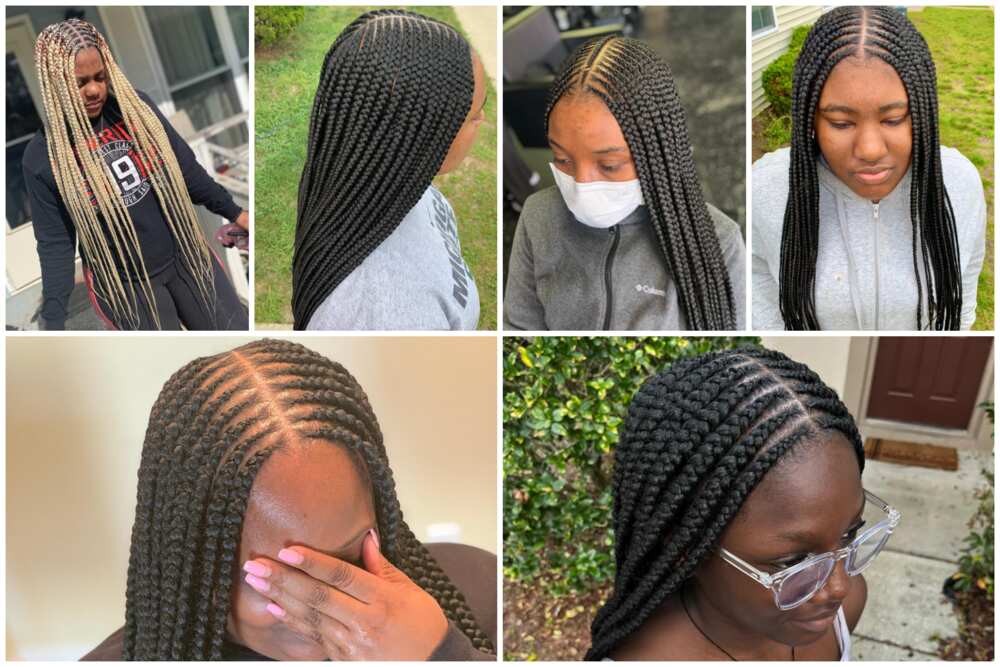 Middle part tribal braids Middle part tribal braids