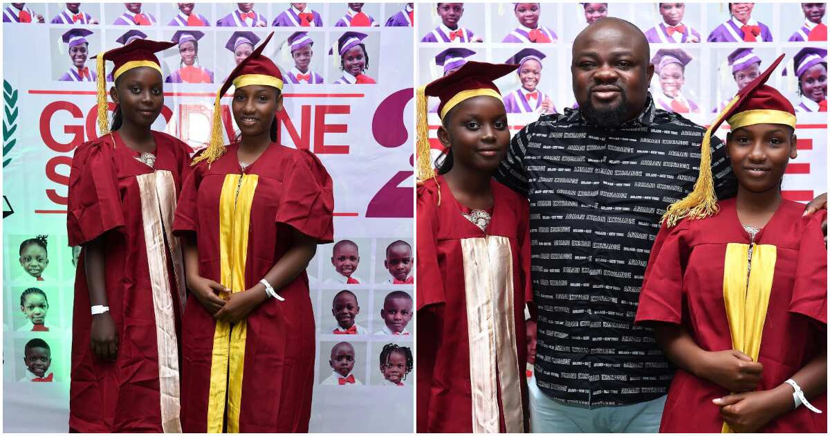 5 years after he adopted them, Nigerian man celebrates his two Fulani girls as they top their classes in school