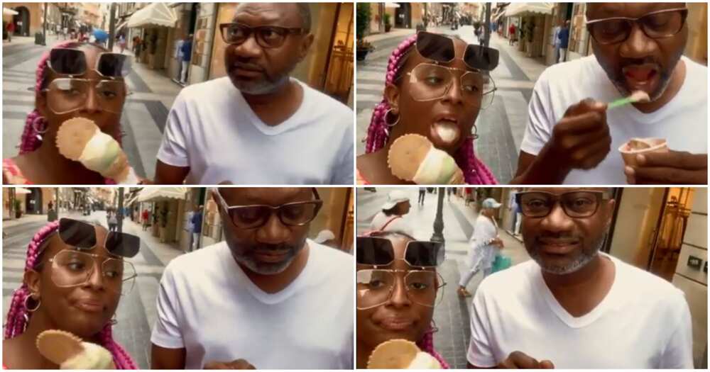 Femi Otedola and family visit Italy for one hour to buy ice-cream, Nigerians react
