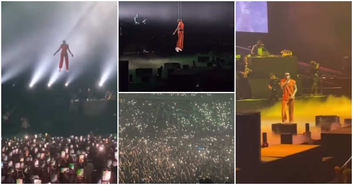 Photo of Wizkid descend du ciel comme un super-héros alors qu’il entre dans une scène incroyable en France, Crowd Goes Gaga