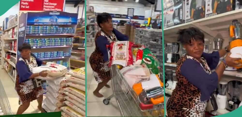 Woman doing free shopping spree.