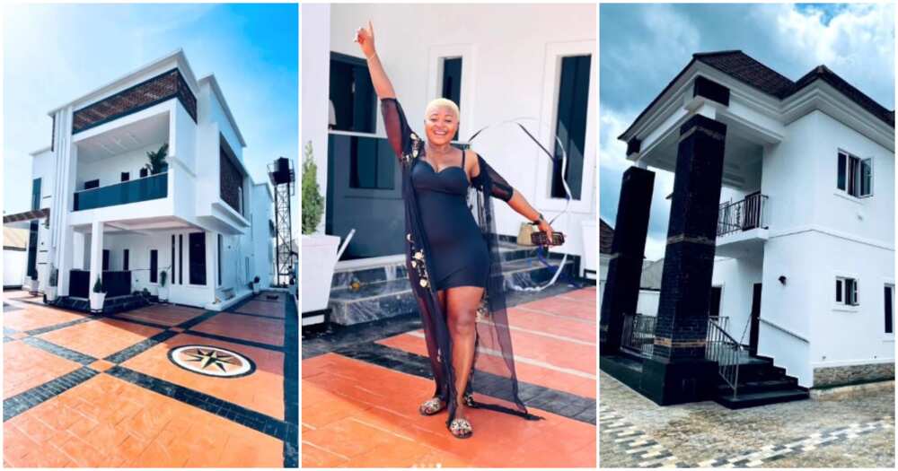 Photos of Favour Oma and her two new mansions