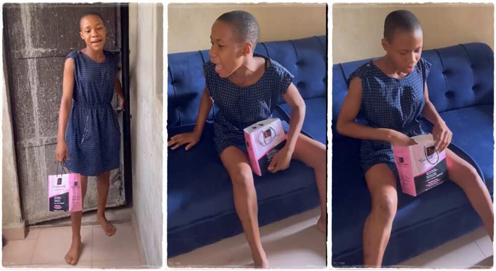 Photos of a Nigerian girl who mimicked her elder sister.