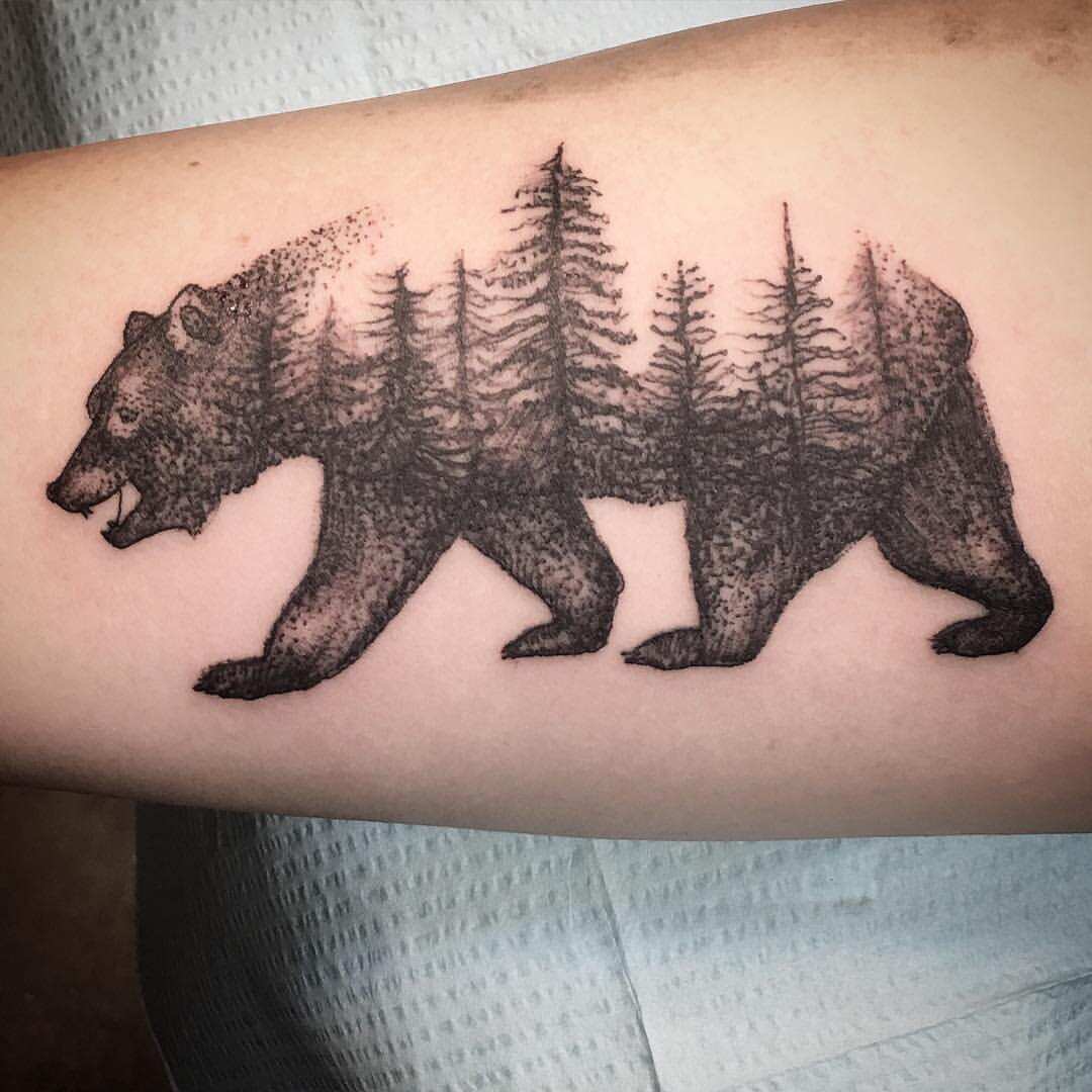 My new California bear tattoo done by justin at Atomic Tattoo LA  r tattoos