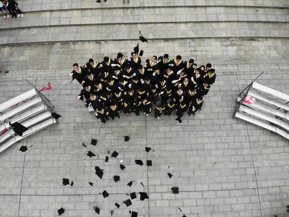 Group of students graduating Group of students graduating
