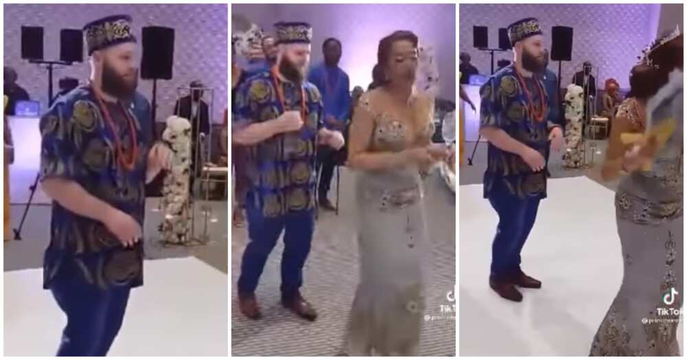 Oyinbo man marries Nigerian lady,Oyinbo groom weds Igbo bride, march-past