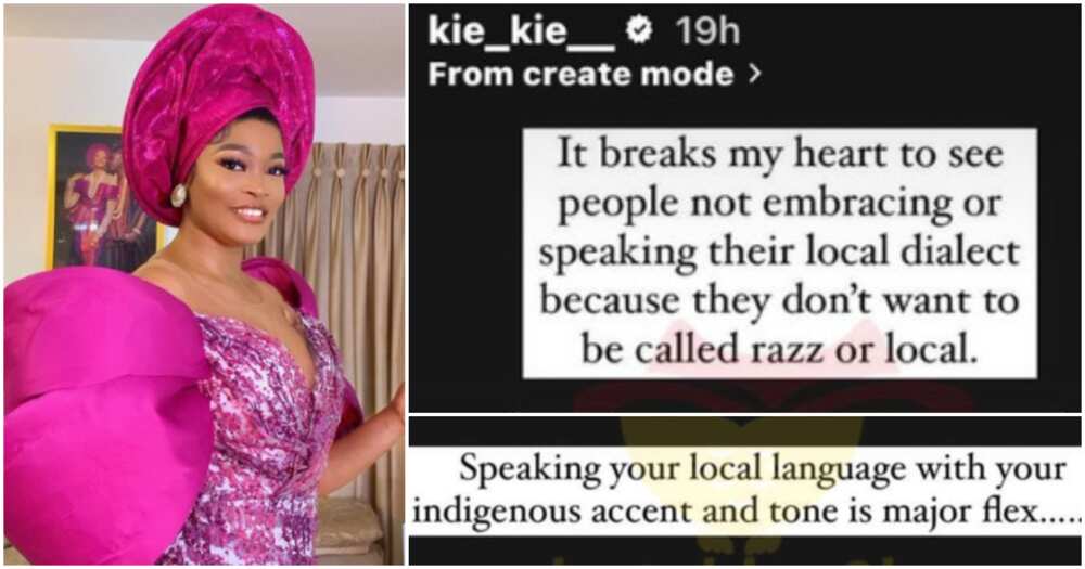 Kiekie addresses people ashamed of speaking their local language.