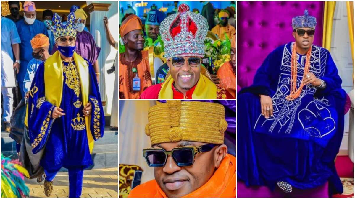 Culture with swags: 5 times Oluwo of Iwo gave royal goals with colourful eye-catching crowns in photos