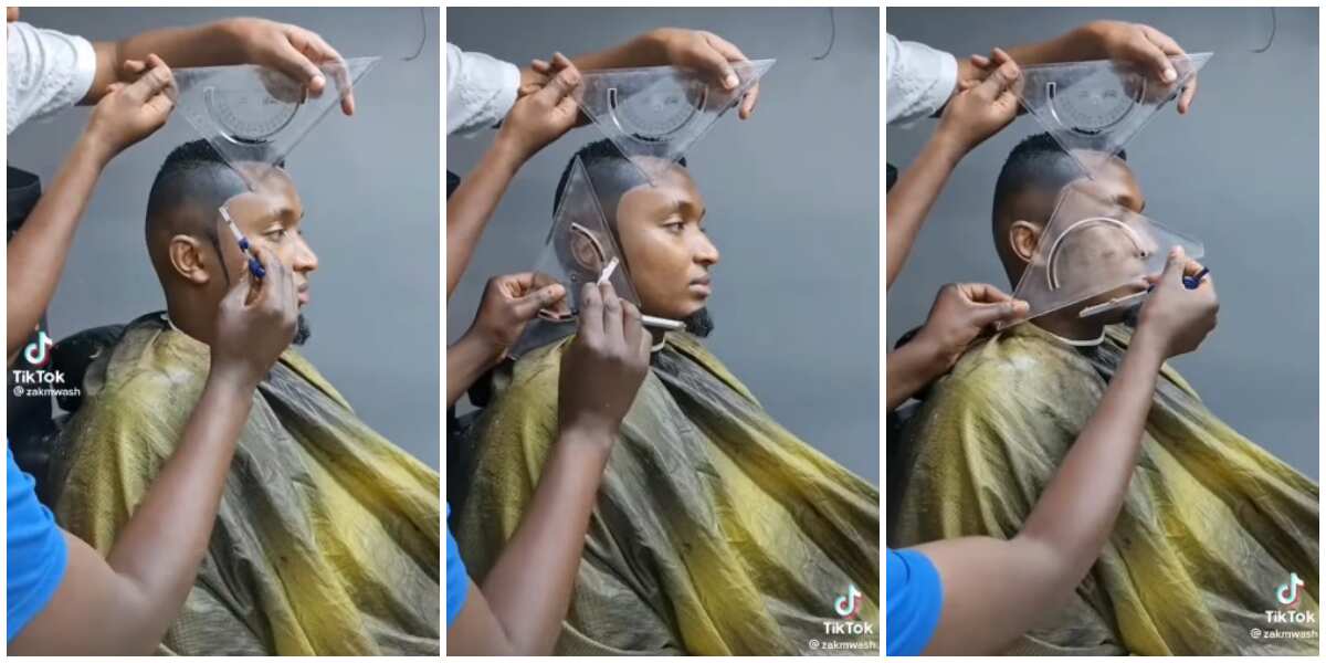 Check out trending video of stylist using math rulers to dye hair