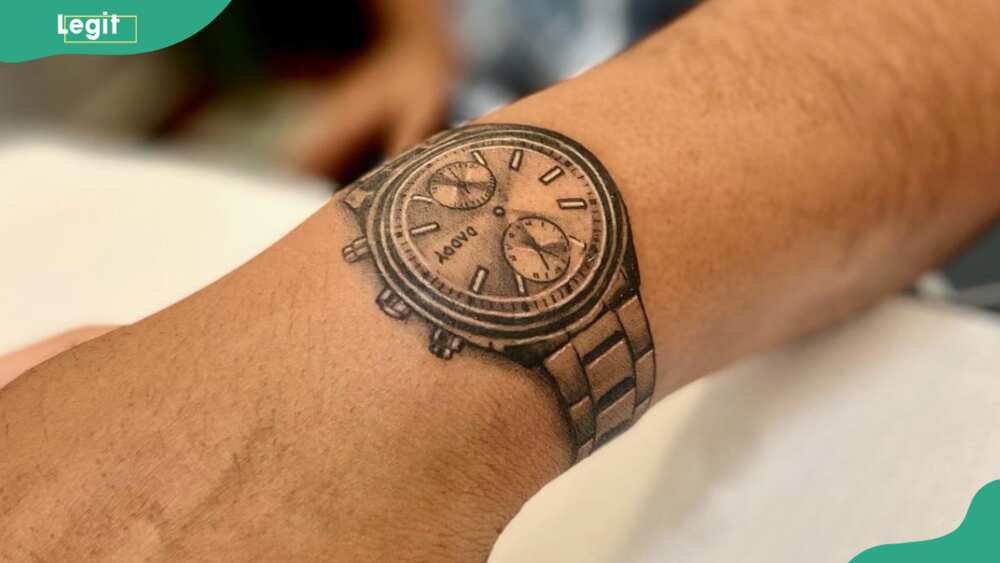 Wrist clock tattoo