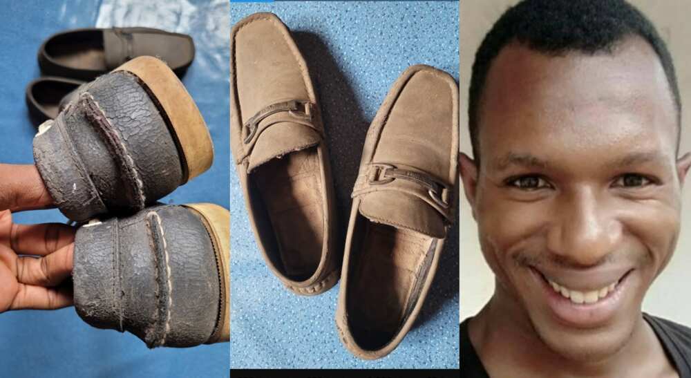 Photos of Daniel Regha and his shoes. Photos of Daniel Regha and his shoes.