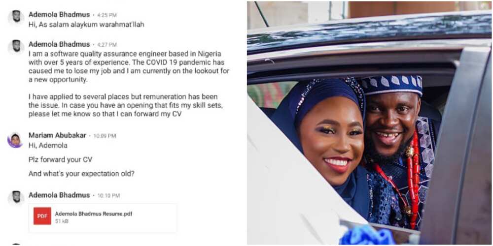 Nigerian man who Met His Wife on LinkedIn Shares Screenshots of 1st Conversation Between them, Many React