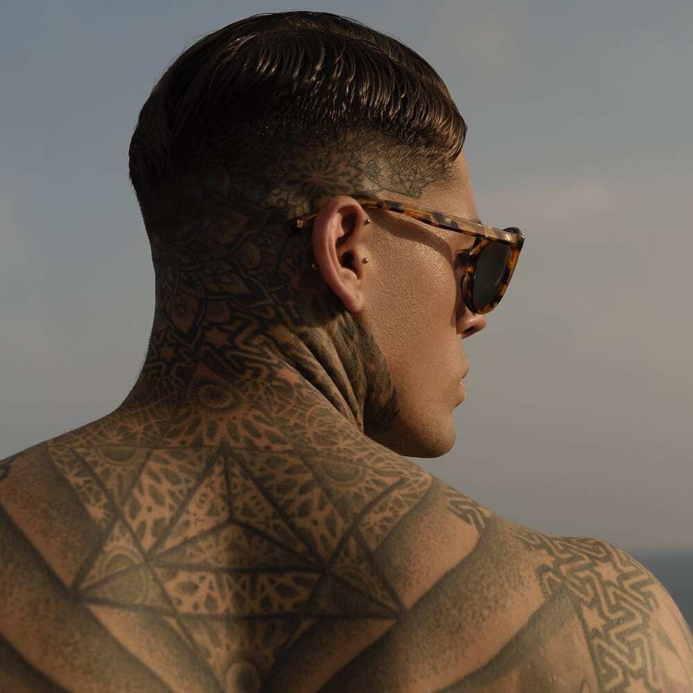 Stephen James back tattoo