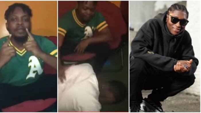 Bella Shmurda sheds tears, prostrates for Olamide after YBNL boss helped him in old video