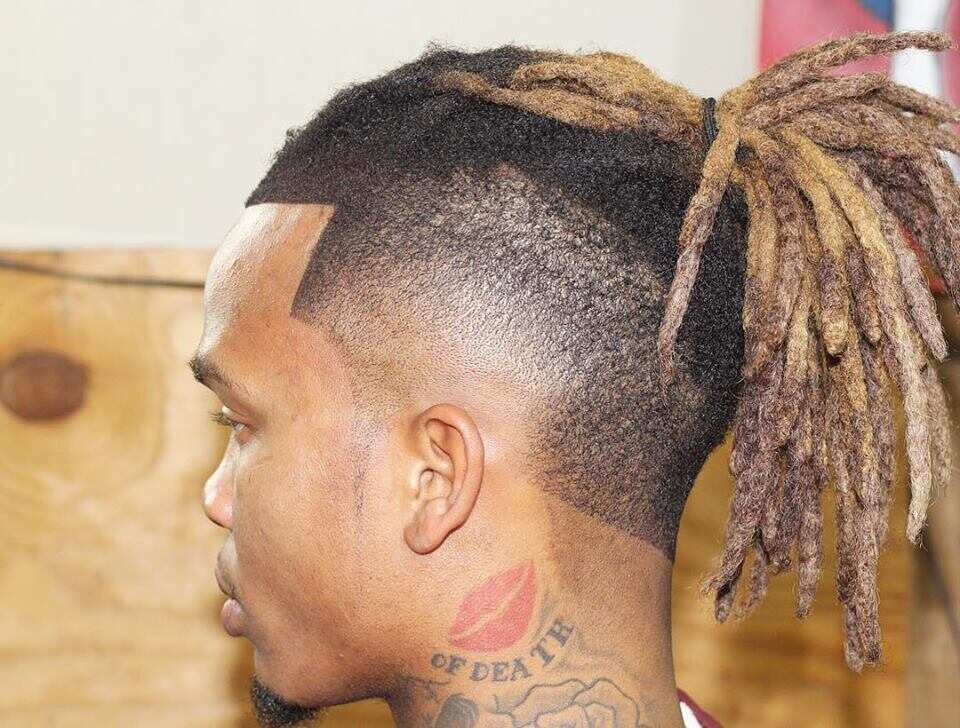 Dread ponytail with fade