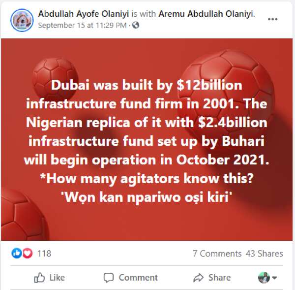 Claim Dubai was built with $12bn infrastructure fund false
