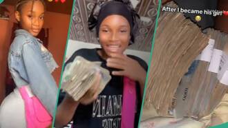 Nigerian girl 'swims in money' after accepting to be with her 'papito', video goes viral