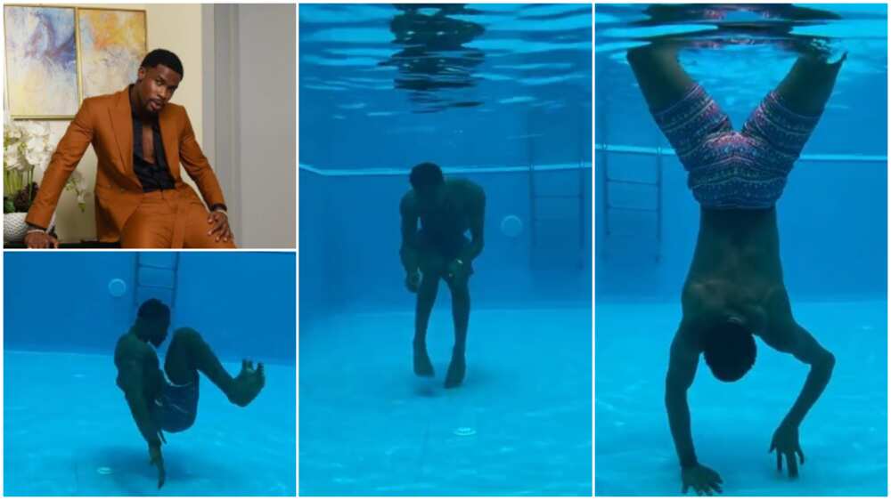 See what BBNaija star did underwater inside swimming pool that got Nigerians talking