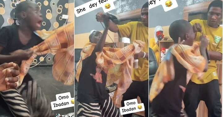 Nigerian girl fights with barber at salon