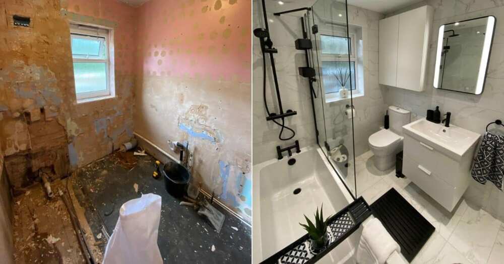 Many gush as man transforms mum's badly-looking bathroom into something breath-taking