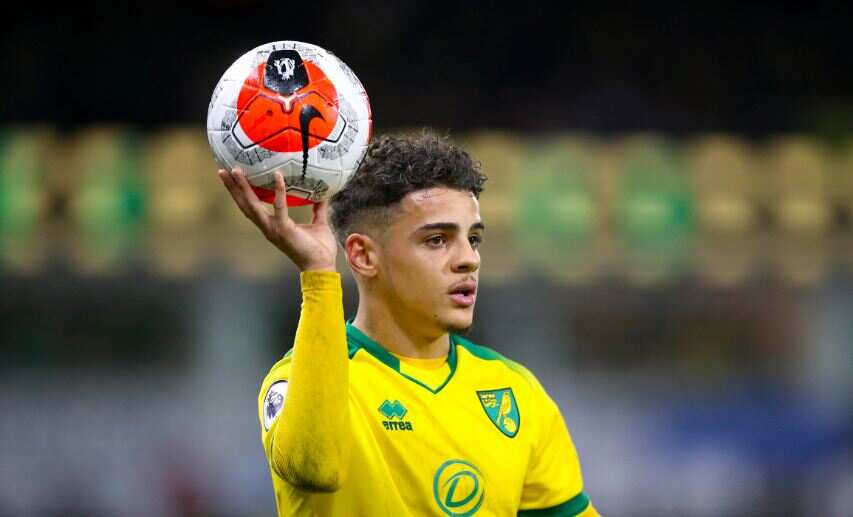 Max Aarons in action for Norwich City